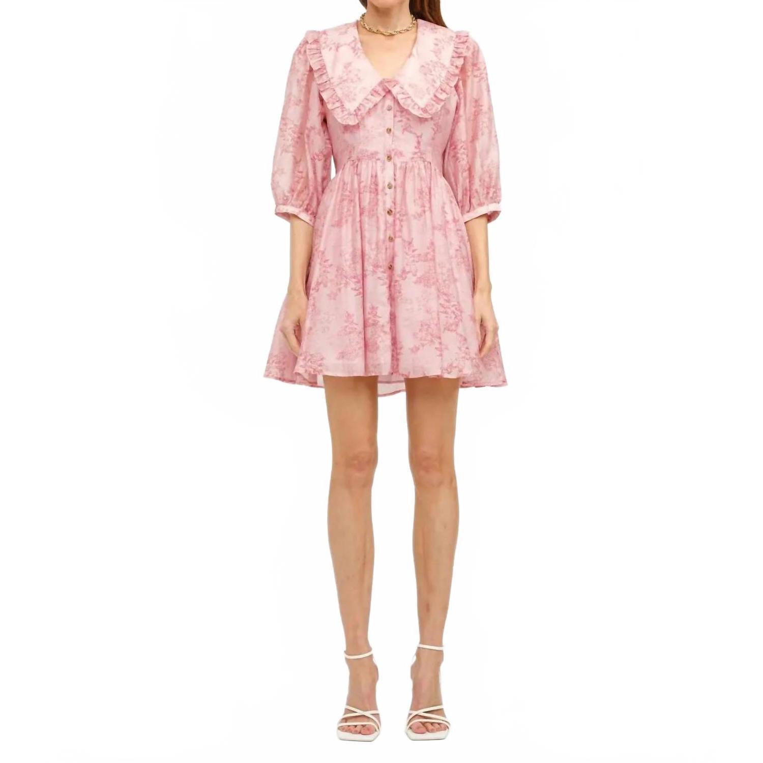 New Sofie The Label Love Language Floral Dress In Pink